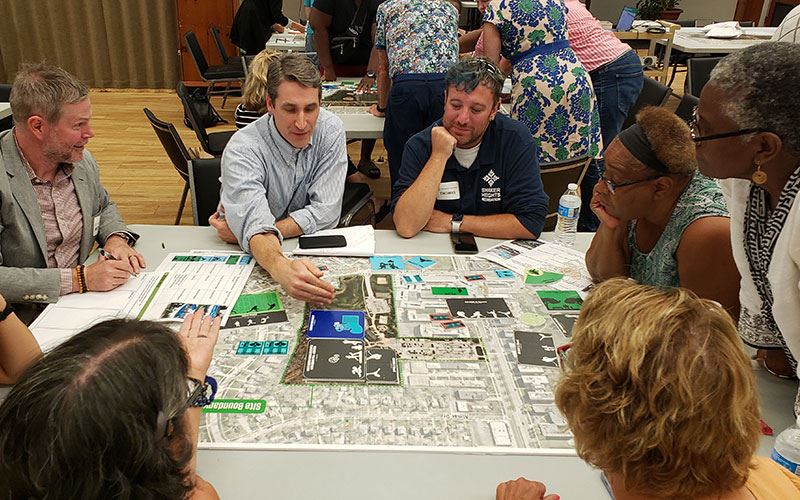 Residents tworking together to provide feedback about concepts for recreation sites and amenities