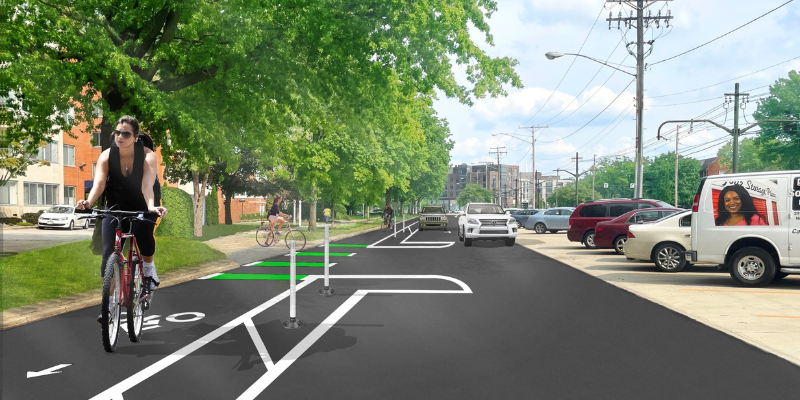 Rendering of Van Aken Bikeway project