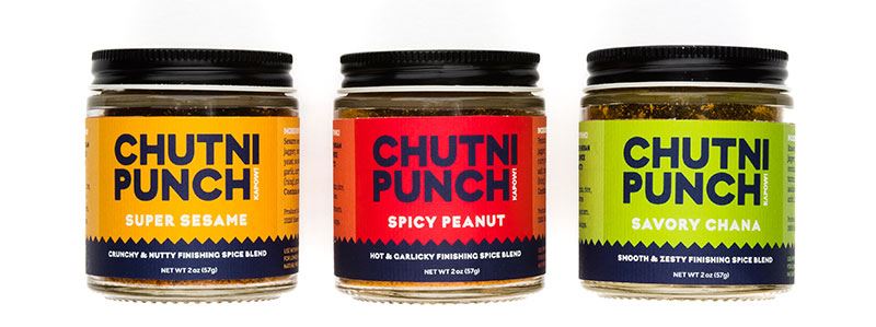 Three jars of chutney made by Chutni Punch